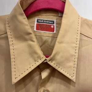 Vintage Men's Tan Button Down Shirt